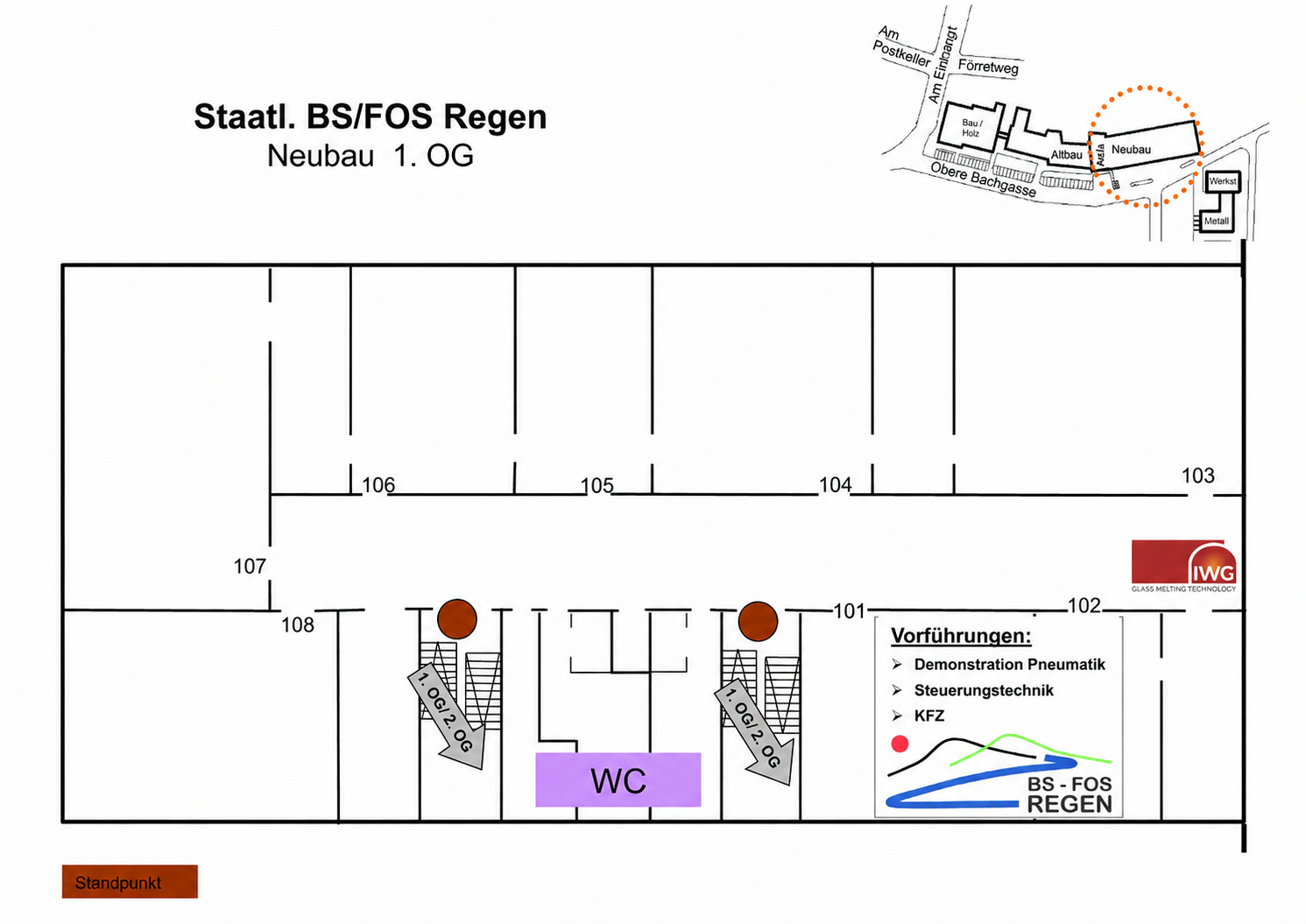 Lageplan Berufswahltag Regen